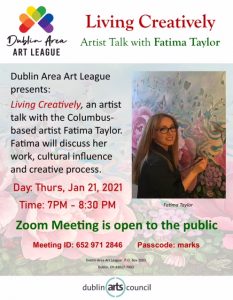 January Meeting, Speaker Fatima Taylor, Artist